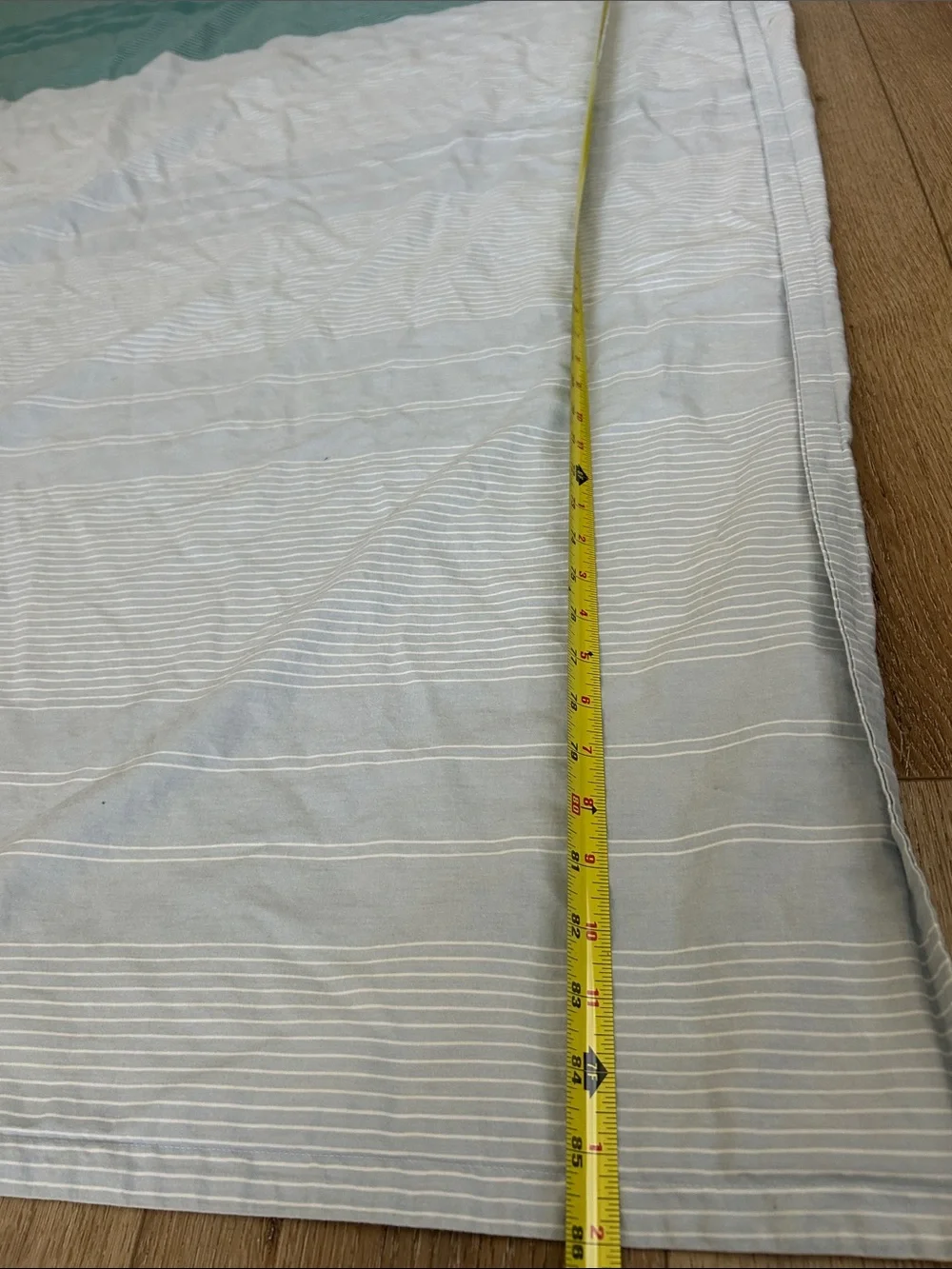 Lacoste Teal and Light Gray Striped Bedding Throw, Sz. Twin.